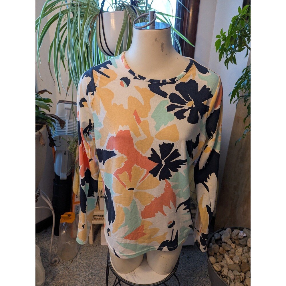 Women's Hang Ten LS Floral soft tee sz Med
